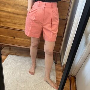 Everlane High Waist Pink Tailored Shorts